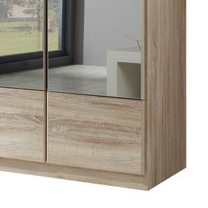 Draaideurkast Vanity grof gezaagde eikenhouten look - kastbreedte: 135cm - 3 spiegels