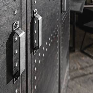 Armoire à portes battantes Workbase I Aspect imprimé industriel / Gris graphite - 5 portes