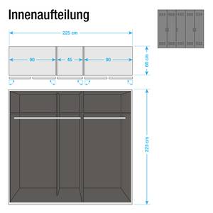 Armoire à portes battantes Workbase I Aspect imprimé industriel / Gris graphite - 5 portes