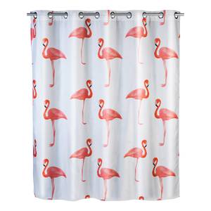 Duschvorhang Flamingo Flex Kunstfaser - Weiß / Pink