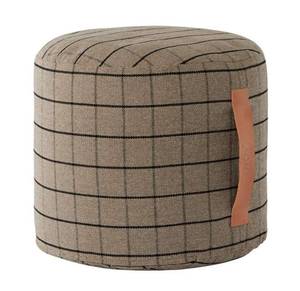 Pouf gris Gris - Fibres naturelles - 40 x 35 x 40 cm