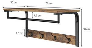 Wandgaderobe Fyrk 70cm Schwarz - Braun - Holzwerkstoff - 70 x 30 x 30 cm