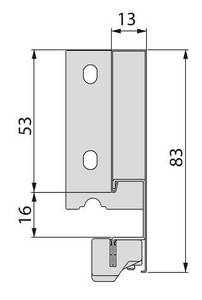 Vertex Schublade 40 kg Höhe 83 mm Grau - Metall - 16 x 6 x 53 cm