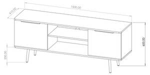 TV-Kommode Pabllo Schwarz - Braun - Holzwerkstoff - 150 x 60 x 41 cm