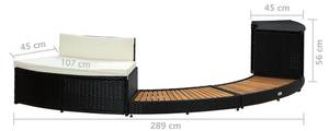 Whirlpool Umrandung 316651 Schwarz - Metall - Polyrattan - Holzart/Dekor - 124 x 56 x 289 cm