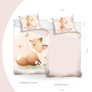 Kinderbettwäsche Fuchs Beige - Braun - Weiß - Textil - 135 x 200 x 1 cm