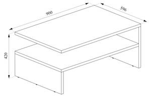 Table basse Amato béton/blanc Imitation béton - Blanc