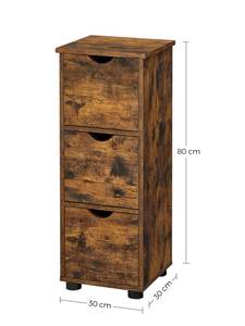 Badezimmerschrank Kommode Braun - Holzwerkstoff - 30 x 80 x 30 cm