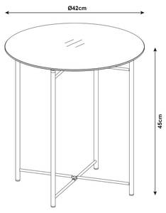 Table d'appoint Ödeshög Noir - Verre - Métal - 42 x 45 x 42 cm