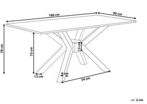 Table de salle à manger HAYES Marron - Bois massif - 180 x 78 x 90 cm