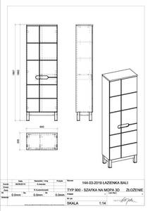 Armoire haute BALI HC60 3D Blanc - Bois manufacturé - Matière plastique - 60 x 187 x 33 cm