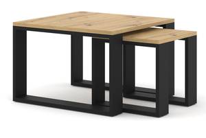 Table basse NUKA DUO 60x60x47 Beige - Noir - Bois manufacturé - Matière plastique - 60 x 40 x 60 cm