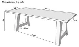 Esstisch LOTTI Beige - Teak Dekor - 280 x 100 cm