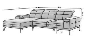 Ecksofa TORREN Orange - Ecke davorstehend links