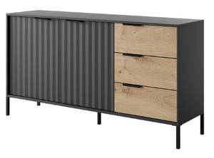 Sideboard RAVIN Schwarz - Eiche Dunkel