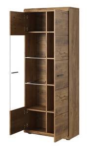 Armoire vitrine ELEN 80 LED Marron - Bois manufacturé - Matière plastique - 80 x 194 x 37 cm