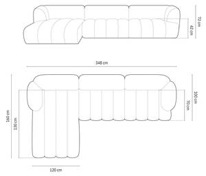 modulares Ecksofa HARRY 5 Sitzplätze Hochglanz Nachtblau