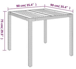 Garten Essgruppe 3029221-2 (5-teilig) Grau - Metall - Polyrattan - 90 x 75 x 90 cm