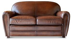 2-Sitzer Sofa English Coffee Braun - Echtleder - 84 x 77 x 150 cm