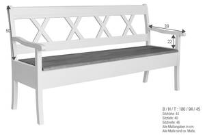 Sitzbank Monza Breite: 180 cm