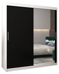 ARMOIRE À PORTES COULISSANTES TOKYO 2 Noir - Blanc - Largeur : 180 cm