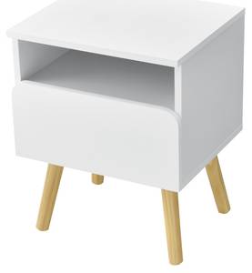 Nachttisch Dargaville Weiß - Holzwerkstoff - 40 x 50 x 34 cm