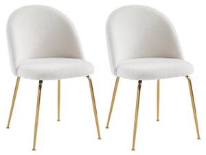 Chaise MELBOURNE Lot de 2 Blanc - Textile - 55 x 77 x 50 cm