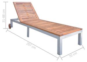 Sonnenliege 295984 Braun - Massivholz - Holzart/Dekor - 207 x 88 x 70 cm