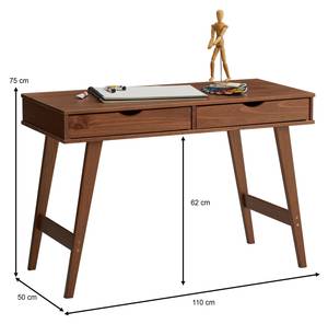 Schreibtisch MILO Braun - Massivholz - Holzart/Dekor - 110 x 75 x 50 cm