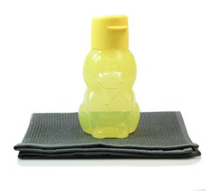 TUPPERWARE 350 ml gelb Flasche+GLASTUCH Gelb - Kunststoff - 8 x 15 x 8 cm