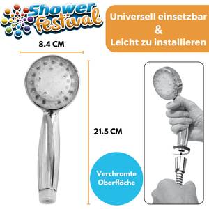 LED Duschbrause Shower Festival Silber - Kunststoff - 9 x 22 x 5 cm