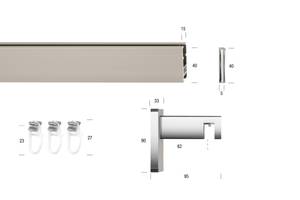 Gardinenstange Flat 1 lfg. Grau - Silber - Breite: 110 cm