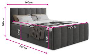 Boxspringbett Star Lux Graphit - Breite: 160 cm