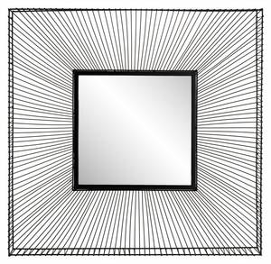 Schwarzer quadratischer Spiegel Schwarz - Metall - 9 x 90 x 90 cm