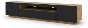 Tv lowboard AURA RTV200 3D Beige - Eiche Schwarzbraun Dekor