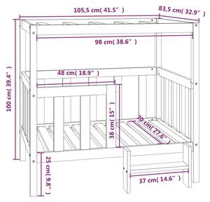 Hundebett 822389 Grau - 83 x 100 x 105 cm