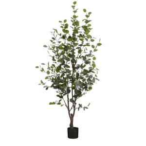 Plante artificielle eucalyptus en pot Vert - Céramique - Matière plastique - 80 x 180 x 80 cm