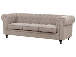 Sitzgruppe CHESTERFIELD 2-tlg Beige - Eiche Dunkel - Taupe - 85 x 78 x 222 cm