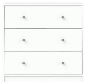 Commode Maria Blanc - En partie en bois massif - 72 x 68 x 30 cm