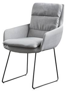 KAWOLA Stuhl VINCE Microfaser Kufenfuß Grau - Textil - 55 x 92 x 58 cm
