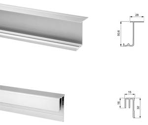 Schiebetürsystem für Schrank Nco 2er-Set Metall - 12 x 12 x 240 cm