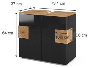 Waschbeckenunterschrank Eden 36897 Grau - Holzwerkstoff - 73 x 64 x 37 cm