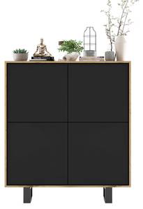 Highboard APOLLO Schwarz - Eiche Wotan Dekor