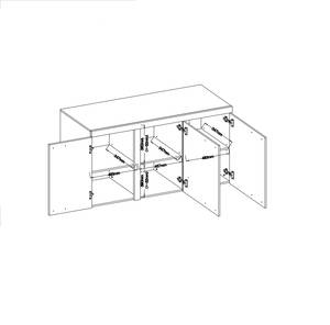 FURNIX Sideboard RIVAY 3F Oldwood/Matera Dunkelbraun