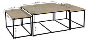 Tables Basses Bois Noyer Design Indus Beige - Marron - Bois manufacturé - 80 x 45 x 80 cm
