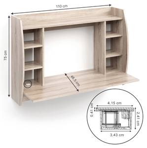 Wandschreibtisch Max Braun - Holzwerkstoff - 75 x 110 x 49 cm