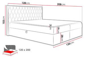 Boxspringbett Wood 6 Braun - Breite: 128 cm