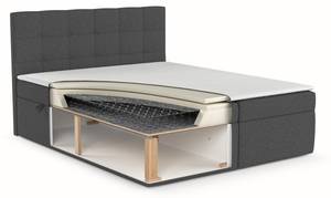 Boxspringbett Lean mit Bettkasten Anthrazit - Breite: 160 cm