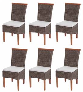 Esszimmerstuhl Savona (6er Set) Braun - Rattan - 46 x 97 x 59 cm