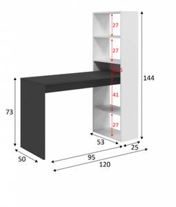 Schreibtisch Denton Schwarz - 120 x 144 x 53 cm